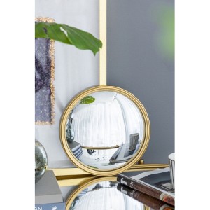 D11" Gold Round Mirror, Circle Mirror with Iron Frame for Living Room Bedroom Vanity Entryway Hallway - 1 of 4