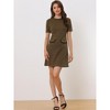 INSPIRE CHIC Women's Work Short Sleeve Vintage Houndstooth Pencil Sheath Dress - 4 of 4
