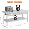 60" X 24" Stainless Steel Workbench, with 2 Drawers, Paper Towel Holder, Metal Dining Prep Table, Kitchen Drawer Organizer - 2 of 4