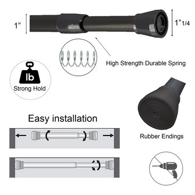 Evideco Tension Adjustable Shower Curtain Rod - 28 to 47 Inches