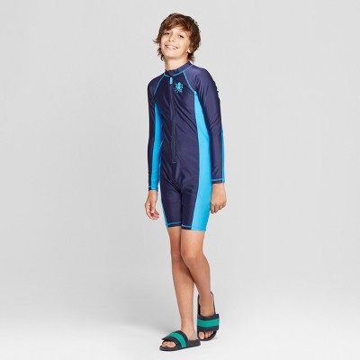 Boys' Full Body Long Sleeve Rash Guard With Compression Shorts - Cat &  Jack™ Blue M – BrickSeek