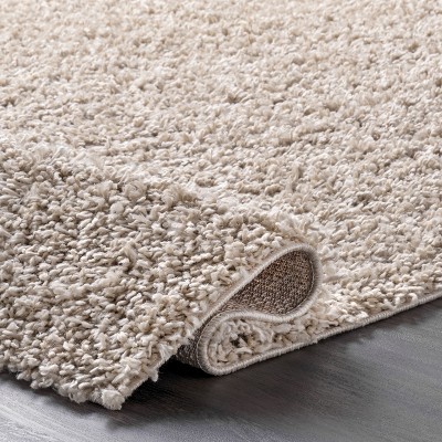Plush Easy-Care Beige Shag Area Rug 5' x 7'