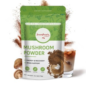 Greenpeople 10-in-1 Mushroom Coffee with Arabica w, Lion's Mane, Reishi, Instant Mushrooms Powder for Focus & Immunity - 6.2 OZ - 1 of 4