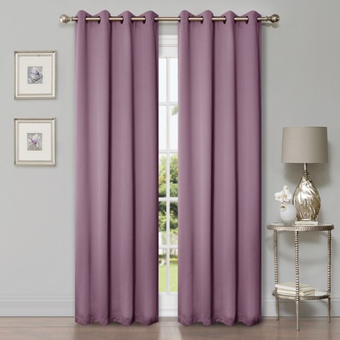 1 Set Curtains Pink Purple Heavy Blackout Drapes Grommet Nice Quality 