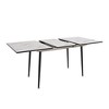 Gulches 47"-63" Expandable Dining Table, White Marble-Patterned MDF with Black Tapered Metal Legs, 2-6 Seater for Kitchen/Dining Room - 3 of 4
