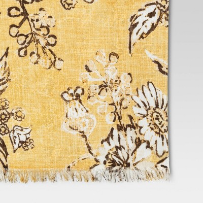 Cotton Flower Printed Fused Placemat Yellow - Threshold&#8482;