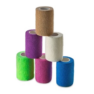 Self Adherent Wrap Bulk Pack of 6, 3"x5 Yards Elastic Athletic Tape, Cohesive Non-Woven Bandage for Ankle, Wrist & Knee Sprains - 1 of 4