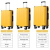 FONTOI Carry On Luggage Sets 3 Piece with Double Spinner, 20/24/28 Inch Expandable Travel luggage Set, Yellow, 11.6"*29.5"*18.5" - 3 of 4