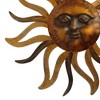 Royal Hampton 35 Inch Round Wall Mounted Sun Face Accent Decor, Carved Rustic Gold and Black Metal - 4 of 4