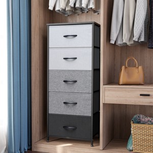 Crestlive Products Vertical Dresser for Bedroom Storage Tower With Steel Frame Wood Top Easy Pull Fabric Bins - 1 of 4