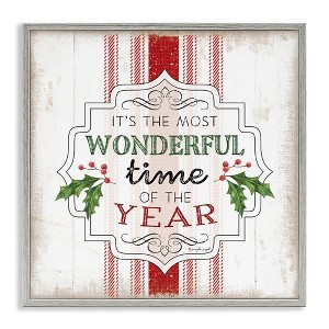 Stupell Industries Festive Holiday Rustic Stripes, 17" x 17" - 1 of 4
