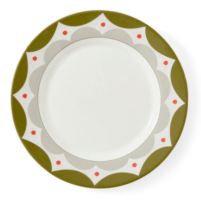 Kit Kemp by Spode 11" Geo Dinner Plate, Geometric Abstract Design, Porcelain, Dishwasher and Microwave Safe, Ideal for Pasta, Meat, Vegetables