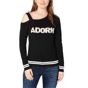 I.N.C International Concepts Womens Adorn Asymmetrical Pullover Sweater, Black, Large - 1 of 1