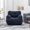 SEVOBAL Sofas Soft Teddy Fabric Bean Bag Chair with Tufted Design and Memory Foam Filling for Living Room Bedroom, Blue, 39.37"*37"*27.56" - 4 of 4