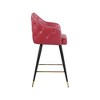 Meridian Furniture,Barbosa Red Vegan Leather Counter/Bar Stool, Set of 2 - 3 of 4