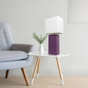 Lalia Home Lexington 21" Leather Base Table Lamps with Fabric Shade - 1 of 4