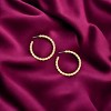Slickblue Women's Thin Twist Open Hoop Earrings, Rope Style, Post Back Design, Everyday Look, Gold, 1.5 Inch - 2 of 3