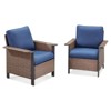 Belord 2-Piece All-Weather Aluminum Wicker Patio Chair Set with Olefin Cushions, Durable Outdoor Conversation Seating for Modern Patios - 3 of 4
