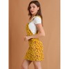INSPIRE CHIC Women's Adjustable Strap Pinafore Bib Corduroy Overalls Floral Dress - 4 of 4
