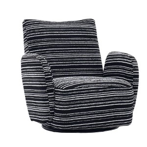 Lyngins Swivel Accent Chairs with Sand-rimmed Fabric,Upholstered Swivel Reading Chairs,Striped Boucle Sofa Chairs for Bedroom,Living Room - 1 of 4