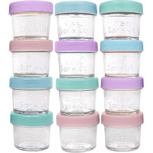 WeeSprout Glass Baby Food Storage Jars with Lids, Reusable Small Containers -  4/8 oz, 8/12 Pack - 1 of 4