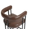 PAGED Premium PU Accent Chair Set with Sturdy Metal Frame & Back Support, 2-Piece Comfortable Stool Set for Living Room, Study, Light Brown - 4 of 4