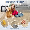 Solid Bordered Rug, Machine Washable Soft Geometric Throw Carpet, Non-Slip Low-Pile Indoor Floor Mat for Living Room, Bedroom, Office - 4 of 4