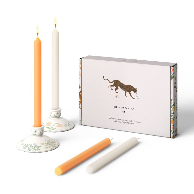 Rifle Paper Co. x Target Taper Set of 4 Candles with Set of 2 Candlestick Holders, 2 of 9