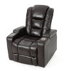 Emersyn Tufted Leather Power Recliner with Arm Storage and USB Cord Brown - Christopher Knight Home - 2 of 4