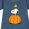 Girls' - Peanuts - Snoopy Woodstock Pumpkin Graphic Short Sleeve Fleece Dress - 2 of 4
