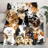 Lomsoe Cute Christmas Dogs Print Flannel Blanket - All Seasons Soft and Warm Throw Blanket for Bed, Napping, Camping, Travel, Office - 2 of 4