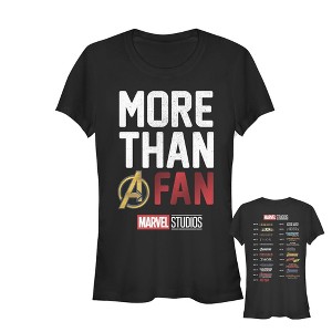 Juniors Womens Marvel More Than a Fan T-Shirt - 1 of 3