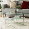 Glass Oval Living Room Metal Coffee Table - Saracina Home: Modern Style, Scratch-Resistant, 17" Height - image 2 of 4