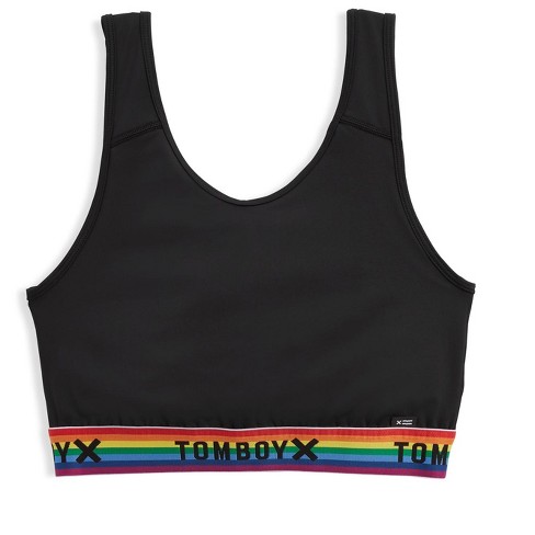 Tomboyx Swim Sport Top, Full Coverage Bathing Suit Athletic Compression  Swimming Bra Uv Protecting, Plus Size Inclusive (xs-6x) Black Rainbow Large  : Target