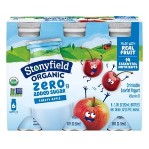 Stonyfield Organic Lowfat Cherry Apple Traditional Kids' Yogurt Smoothies - 3.1 fl oz/6ct - 1 of 4