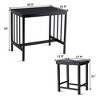 Costway 3 PCS Modern Counter Height 32.5'' Dining Set Table and 2 Chairs Kitchen Bar Furniture Black - 2 of 4