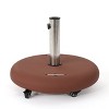 Gulches Wheelie Umbrella Base - Round Heavy-Duty Portable Stand for Patio, Garden, and Beach Umbrellas,Red - 4 of 4