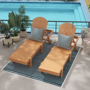 WestinTrends Malibu Adirondack Poly Reclining Chaise Lounge With Wheels (Set of 2pcs) - 1 of 3