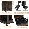 Dog Crate Furniture with 2 Doors,Heavy Duty Wooden Kennel Furniture, Rustic Brown - 4 of 4