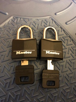 Master Lock 3pk 40mm Covered Brass Key Lock Set Black : Target