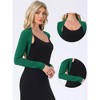 INSPIRE CHIC Women's Elegant Long Sleeve Knit Open Front Crop Bolero Shrug - 2 of 4
