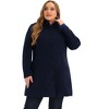 Agnes Orinda Women's Plus Size Elegant Single Breasted Detachable Hooded Trench Overcoats - 2 of 4