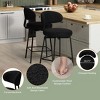 WestinTrends Alexandria Modern Upholstered Faux Shearling Fabric Counter Height Bar Stools with Back (Set of 2 - 3 of 4