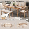 Whisen Vintage Dining Table Set & Rustic Kitchen Table Set for 6 with 4 Chairs & Bench and Retro Carved Legs - 4 of 4