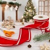 3" Dupioni Double-Sided Ribbon Red & White - National Tree Company - 2 of 4