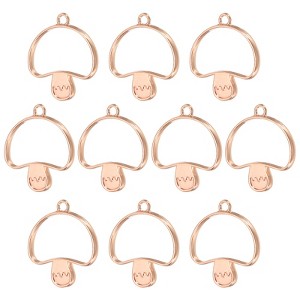 Unique Bargains DIY Crafts Earrings Necklace Bracelet Making Alloy Open Back Mushroom Bezel Pendants 10 Pcs - 1 of 4