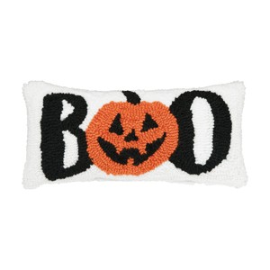 C&F Home 12" x 6" Boo Pumpkin Hooked Halloween Throw Pillow - 1 of 4