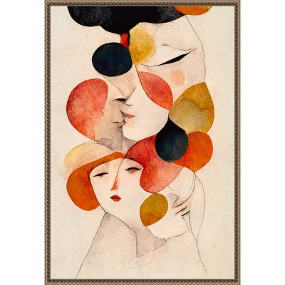 Amanti Art The Loving No 2 by Treechild Canvas Wall Art Print Framed 16 x 23-in.