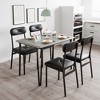 5 Piece Dining Table Set for 4, Modern Dining Room Table Set, Dinner Table with 4 Upholstered Chairs for Small Space, Apartment, Home Office - 3 of 4