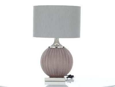 Glass Table Lamp With Drum Shade Gray - Olivia & May : Target